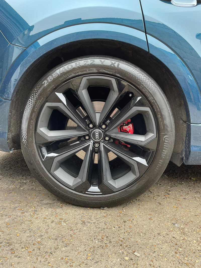 Two tone Audi alloys after refurbishment